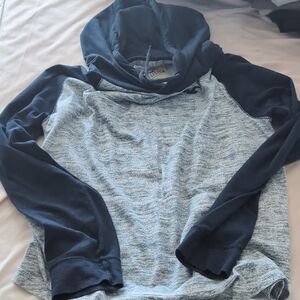 Hollister Navy and Gray Men's Hoodie